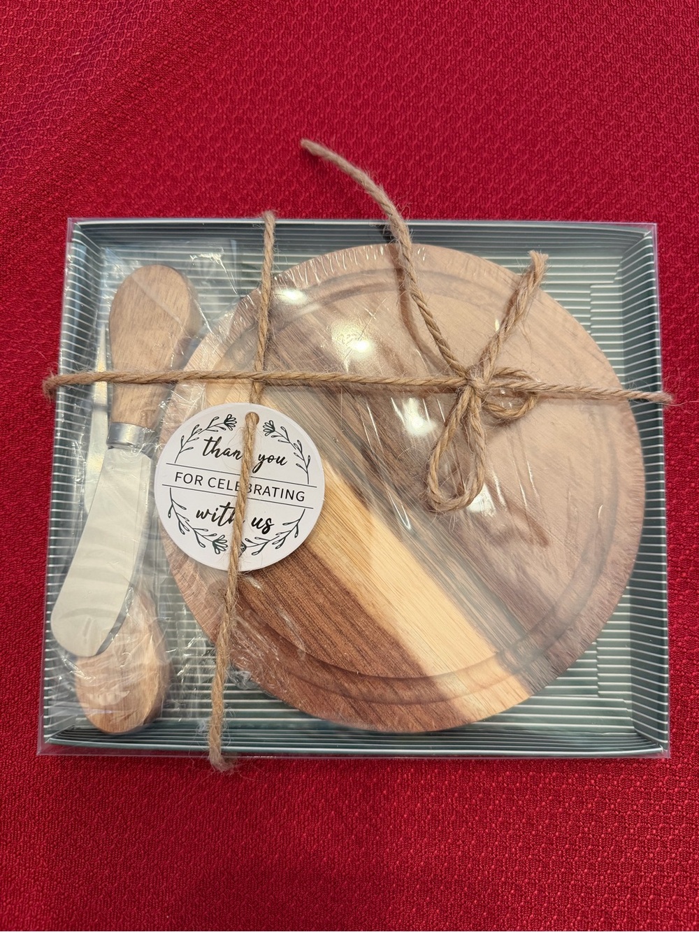 Round Cheese Board and Utensil Set for Celebrating charcuterie